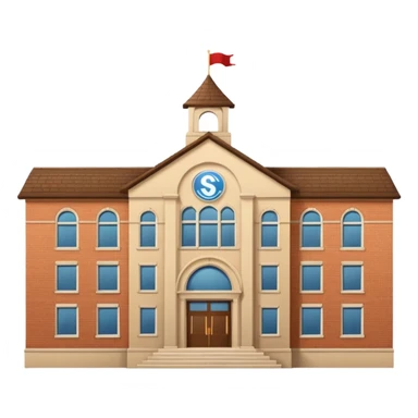 school building with a name school on the top of it sticker