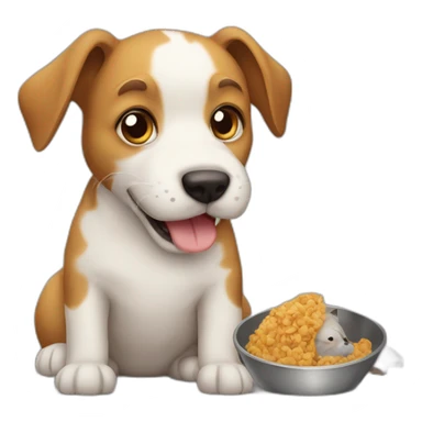 Dog eat a cat sticker