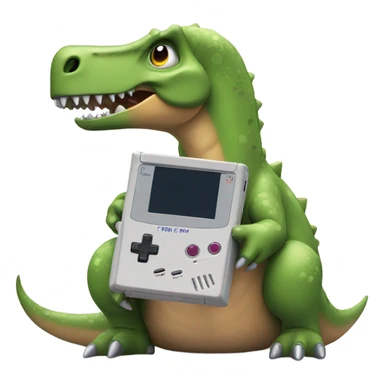 Dinosaur with game boy sticker