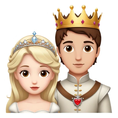 White Princess and prince with brown eyes love sticker