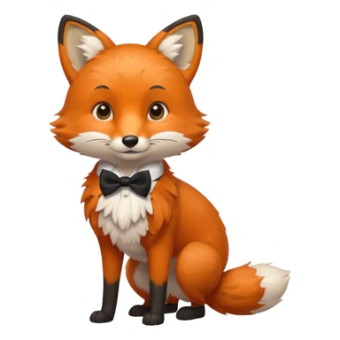red fox wearing bow ties sticker