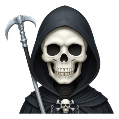 Silver skull Grim Reaper gothic With a scythe  sticker