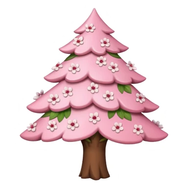 sapin avec fleurs de cerisier sticker