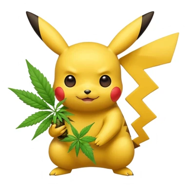 Pikachu and weed sticker