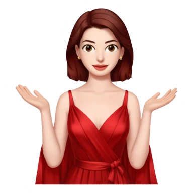 Anne Hathaway in red dress sticker