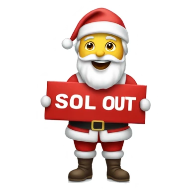 Santa holding sold out sign sticker