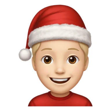 Una cara con gorro de navidad sticker