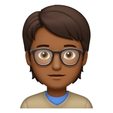 swag dude with glasses and big brownish dark hair  sticker