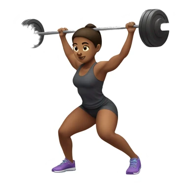 girl doing barbell back squat  sticker