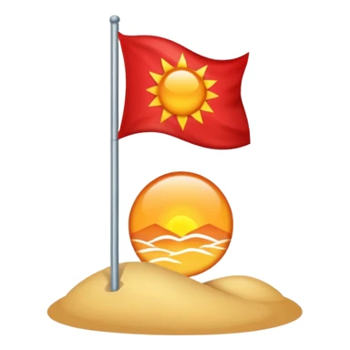 Red flag northwest background is blue with sun sticker