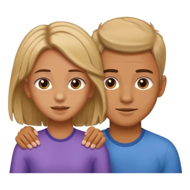 a boy putting a girls hair behind her ears sticker