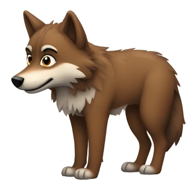 Brown cute Wolf furry sticker