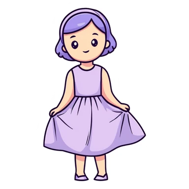 very pale almost white lavender rosy dress sticker