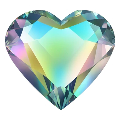 Heart shaped 56-carat iridescent diamond sticker