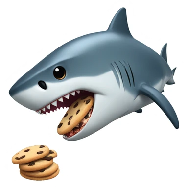 Shark eating cookies sticker