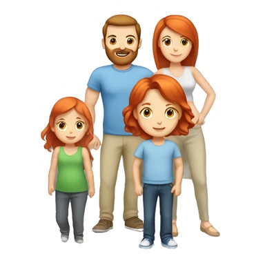 Parents with a baby girl - mom has red hair, dad has brown hair and the baby is a girl. All of them are Caucasian. The daughter should be an infant sticker