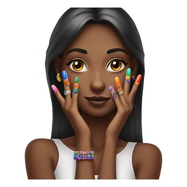 Girl with long nails sticker