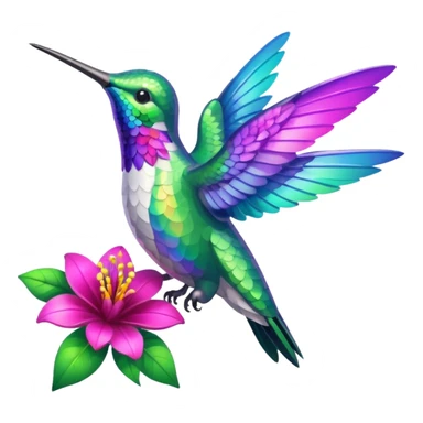 Hummingbird on flower sticker