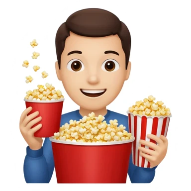 eating popcorn sticker