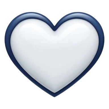White and navy heart sticker
