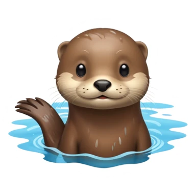 otter swims sticker