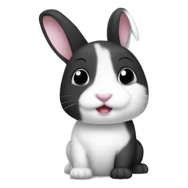 Black and white bunny  sticker