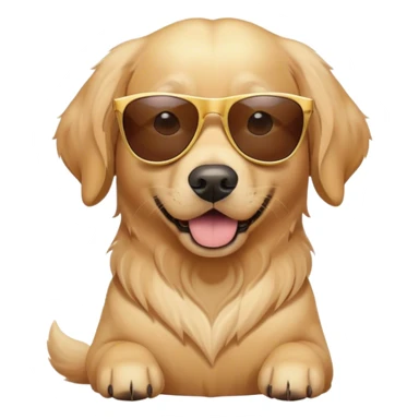 Golden Retriever with sunglasse sticker