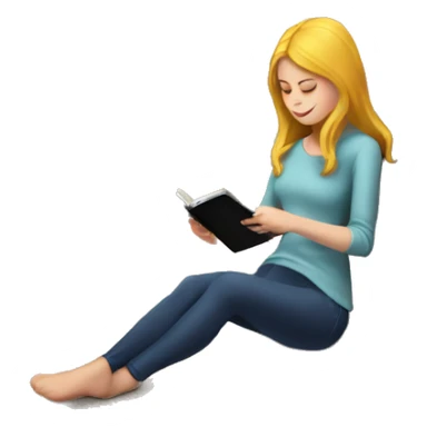 White girl reading a kindle next to a fireplace   sticker