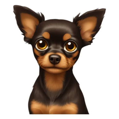 Russian-toy-terrier-full-brown-hairy sticker