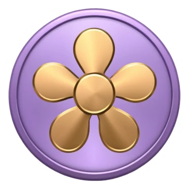 I need you to recreate this image exactly as is but make the color of the coin a ver light purple hue give me three options with different hues of purple sticker