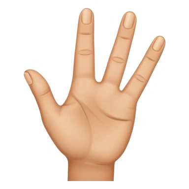 Create hand gesture with three fingers shaped downward in the shape of a letter M sticker