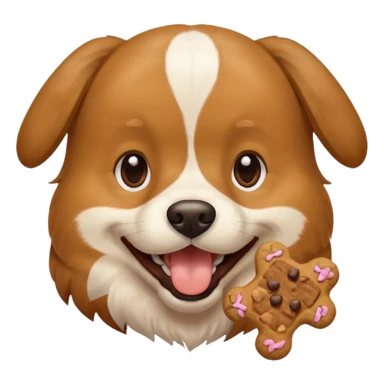 dog eating dog treat sticker