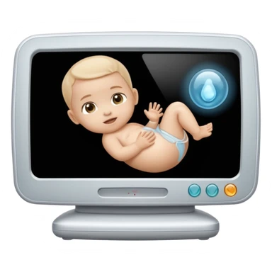 ultrassound scan with a baby on the screen sticker