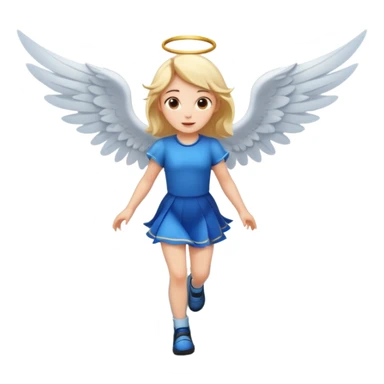 Girl with wings flying over a mountain  sticker
