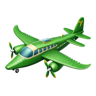 Hace una emoji de un cocodrilo que sea un avion sticker