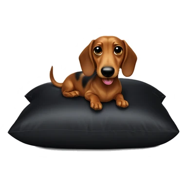 Wiener dog sucking on a black pillow sticker