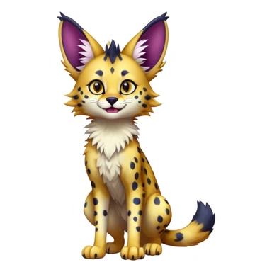 Epic Cute Colorful Dark Sergal-Serval-Vernid full body sticker