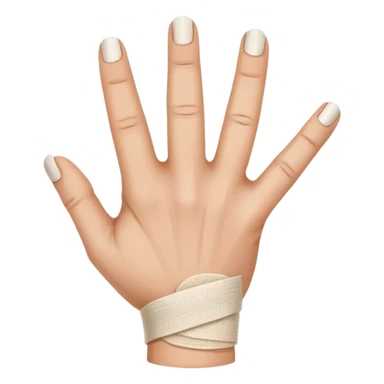 Human hand with injured finger ￼ sticker