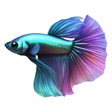 iridescent long fin betta with full tail sticker