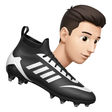 Lionel Messi kissing Cristiano Ronaldo's football boot sticker