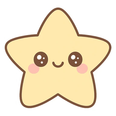 kawaii style happy star sticker