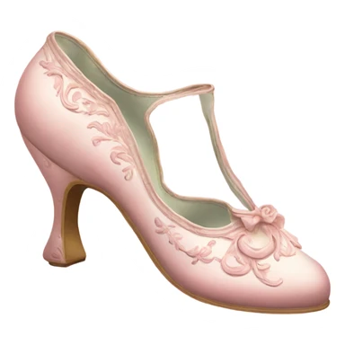 vintage rococo light pink heel shoes  sticker
