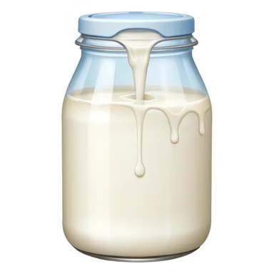a jar of milk but the top is sticky and its dripping but theres no lit sticker