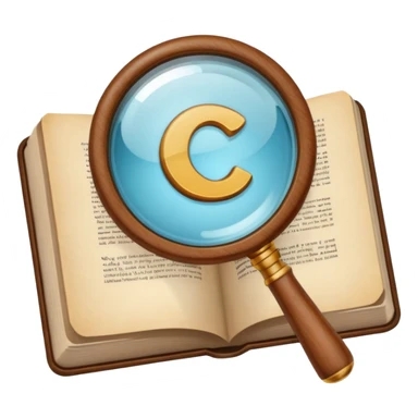 Magnifying glass with a book sticker