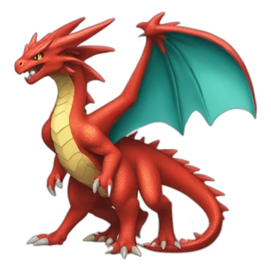 red Dragon Pokemon Mega evolution sticker
