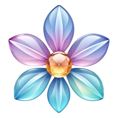 Sparkly glossy Pastel  glass crystal flower  sticker