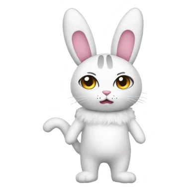 standing cat plushie IN A BUNNY COSTUME sticker