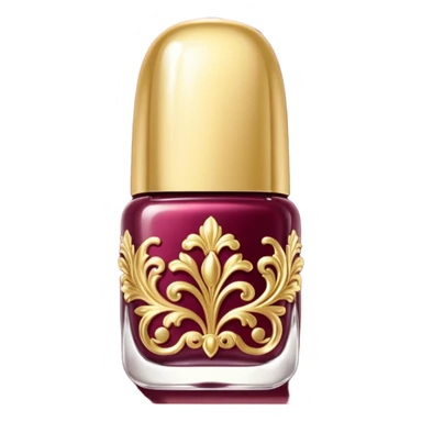 gold and burgundy rococo inflatable puffy nail polish sticker