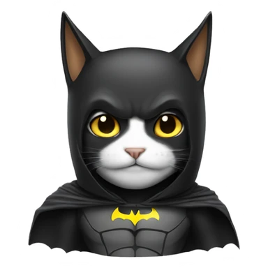 cat wearing batman suit sticker
