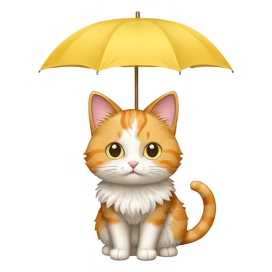 Cat with yellow umbrella sticker